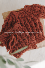 Baby newborn sweater and bloomers, Rust burnt orange, chunky, RTS