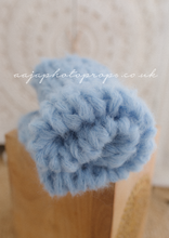Knitted chunky layer, fluffy soft, new blue Photo prop, RTS