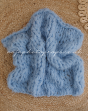 Knitted chunky layer, fluffy soft, new blue Photo prop, RTS