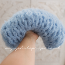 Knitted chunky layer, fluffy soft, new blue Photo prop, RTS