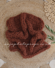 Knitted chunky layer, fluffy soft, Rust Burnt Orange, RTS