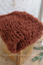 Knitted chunky layer, fluffy soft, Rust Burnt Orange, RTS