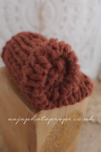Knitted chunky layer, fluffy soft, Rust Burnt Orange, RTS