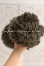 Knitted chunky layer, fluffy soft, dark green Photo prop, RTS