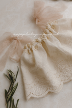 Baby newborn girl top and nappy cover, vintage style, boho, beige, RTS