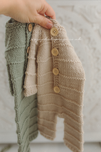 Baby newborn knitted romper and bonnet, natural, Made to order