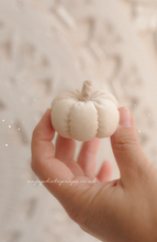 Mini velvet pumpkin, boho, halloween, cream, RTS