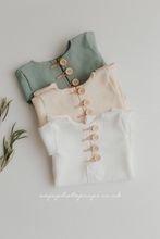 Baby newborn romper, cream, made to order