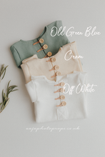 Baby newborn romper, cream, made to order