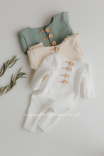 Baby newborn romper, cream, made to order