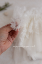 Baby newborn romper in off white, vintage style, boho, lace, RTS