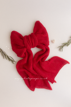 Knitted wrap, red, long, RTS