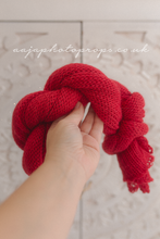 Knitted wrap, red, long, RTS