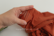 Baby newborn wrap rust burnt orange stretch, RTS