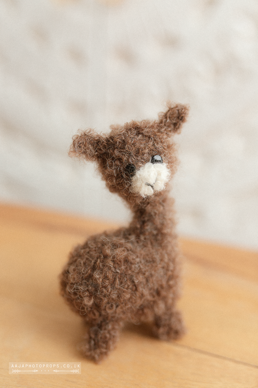 Baby newborn posing toy, llama, alpaca, brown, RTS