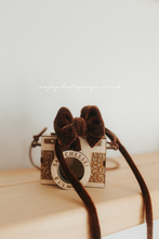 Lush velvet bow tieback in brown, RTS