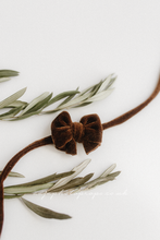 Lush velvet bow tieback in brown, RTS