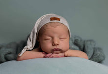 Baby newborn sleepy hat, knot, beige, cutest, patch, RTS