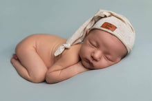 Baby newborn sleepy hat, knot, beige, cutest, patch, RTS