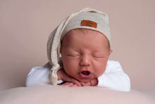 Baby newborn sleepy hat, knot, beige, cutest, patch, RTS