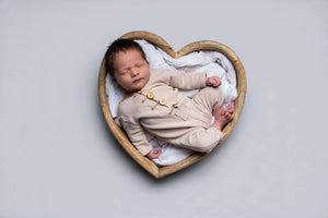 Baby newborn romper, cream, made to order
