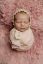 Baby newborn knitted romper and bonnet, pastel blush pink, made to order