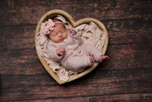 Baby newborn girl velvet bow tieback, light blush pink, plush, soft, RTS