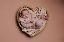Baby newborn knitted romper and bonnet, pastel blush pink, made to order