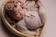 Baby newborn knitted romper and bonnet, pastel blush pink, made to order