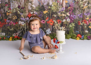 Baby 9-12 months size girl velvet romper, frilly, light creamy beige, made to order