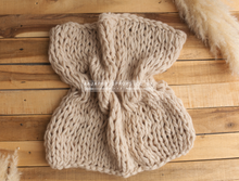 Chunky layer, wrap and 2 bonnets set, soft, beige, made to order