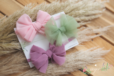 Baby newborn sitter girl bow tiebacks set, pink, purple, lilac, green  big RTS