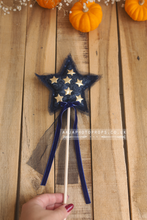 Sitter baby, toddler tulle cape, navy blue, stars, Halloween, wand, sequin, gold, Made to order