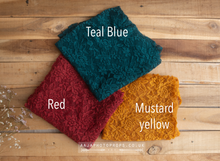 Baby newborn stretch lace wrap, red, mustard yellow, teal blue, RTS