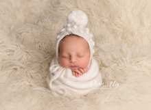 Knitted Baby newborn  wrap, White, grey, long, made to order